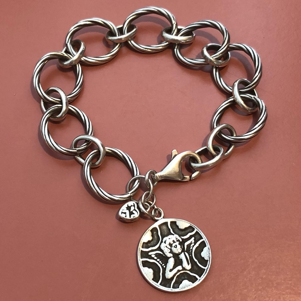Rare Silpada Sterling Silver Guardian Angel Charm Bracelet B1959 - Picture 2 of 15